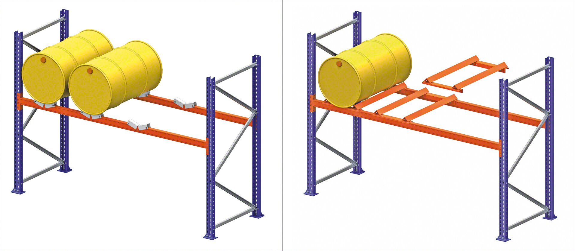 支撐和枕木以在貨架上存放桶